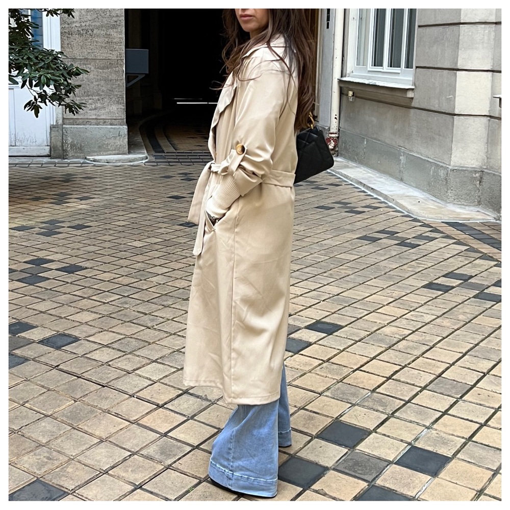 74 Made in France Fabulous Spring Belted Trench Coat jacket - Picture 6 of 7